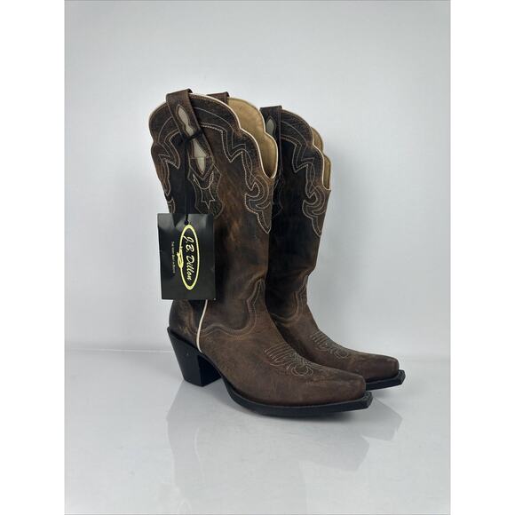 NWT J.B. Dillon Women’s Boots Size 10B Brown Cowboy Genuine Leather JBW5001 - Picture 1 of 9